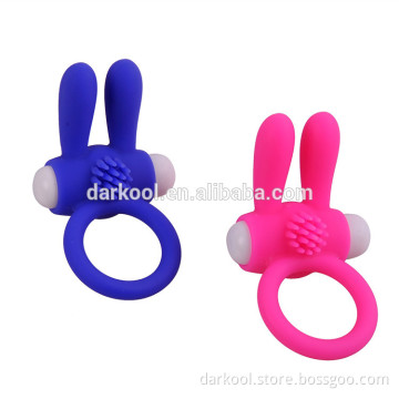 New 2015 Rabbit Ears Adut Man Toys Vibrating Silicone Penis Cock Rings